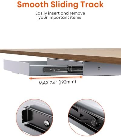 PUTORSEN Under Desk Storage Drawer 14.8" Wide - Smooth Slide Out Organizer