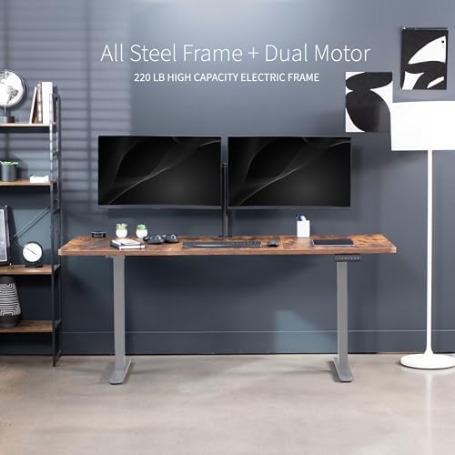 VIVO Rustic Vintage Brown 71 x 30 in Standing Desk, DESK-KIT-E2G7N