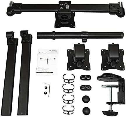 StarTech.com Desk Mount Triple Monitor Arm - Ergonomic VESA 3 Monitor Mount up to 27" - Articulating & Height Adjustable Pole Mount - Tilt/Swivel/Rotate LCD/LED Screen - Desk Clamp/Grommet (ARMTRIO)