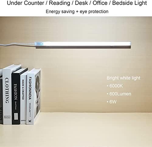 LED Under Cabinet Lighting with Touch Dimmer Sensor, 17" Plug in Under Counter Lights for Desk, Kitchen and Workbench, Cool White (6000K)