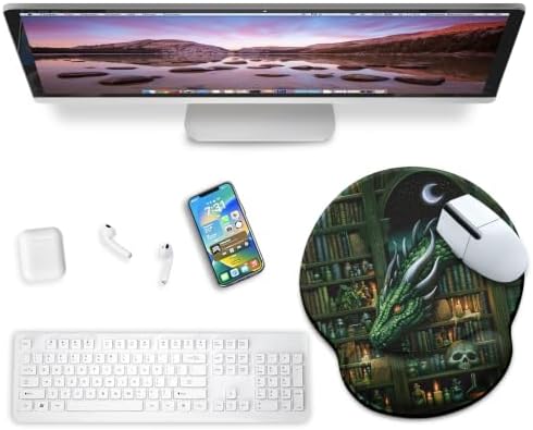 Blusabaca Goth Dragon Ergonomic Mouse Pad with Wrist Rest, Funny Mousepad