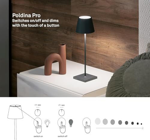 Zafferano, Poldina Pro, Rechargeable Cordless Lamp, Orange