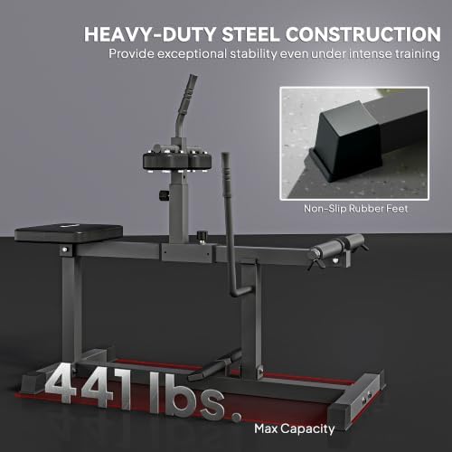 Soozier Seated Calf Raise Machine for Home Gym Waist Arm Training