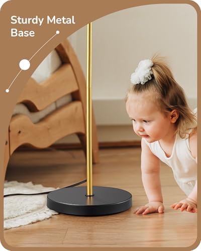 EDISHINE Black Gold Modern Floor Lamps for Living Room, Arc Standing Lamp