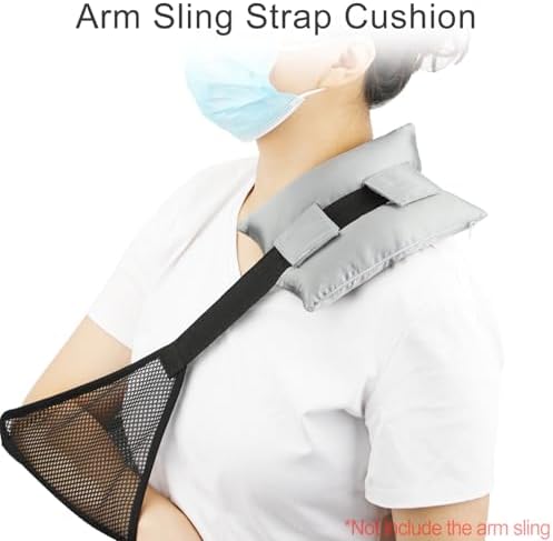 Satin Neck Pad Strap Cushion for Arm Sling Pillow Comfort Support Padding Rotator Cuff Replacemet Surgery Elbow Brace Carry Padded Cover Broken Wrist Hand Injury, Silver Gray