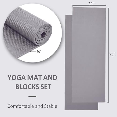 Fitvids All Purpose Thick High Density No Tear Exercise Yoga Mat with Strap & Lightweight Features for Indoor & Outdoor Use