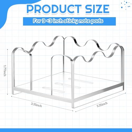 2 Pcs 3x3 Inch Scalloped Acrylic Sticky Note Holder, Clear Note Dispenser