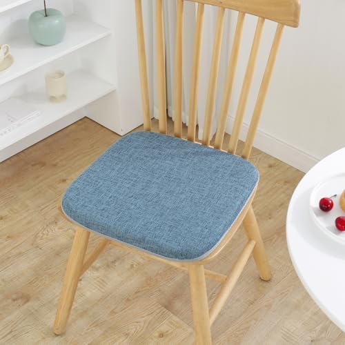 High Resilience Memory Foam Chair Cushion 17"x17"x2" Set of 2 Square Chair Pads and Washable Cover Non Slip Seat Cushions for Indoor Dining Room Kitchen and Office Chairs (Green,17"x17")