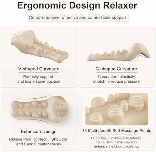 Cervical Neck Pillow with Back Massage Point Neck and Upper Back Stretcher
