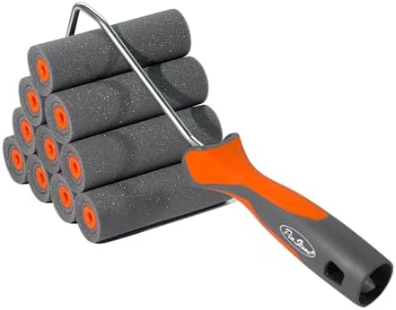 11 Pack 4" High Density Foam Paint Roller Kit for Smooth & Precision Finish