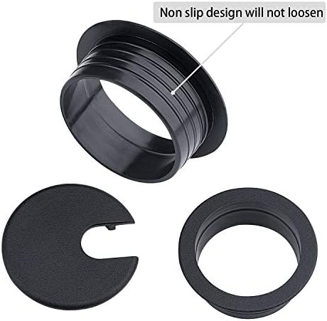 Desk Grommet, 1.5 Inch Plastic Cable Hole Cover, Wire Cord Organizer, Black