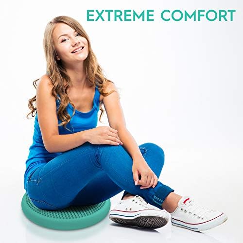 Bouncyband – Wiggle Seat – Green, 13” D – Large Sensory Cushion for Kids