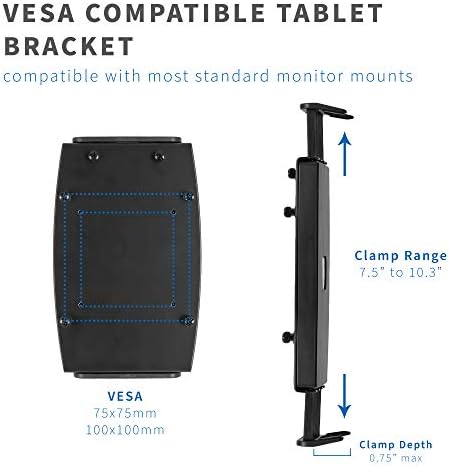 VIVO Black Universal VESA Mount Adapter, 7 in Tablet Holder, MOUNT-UVM02