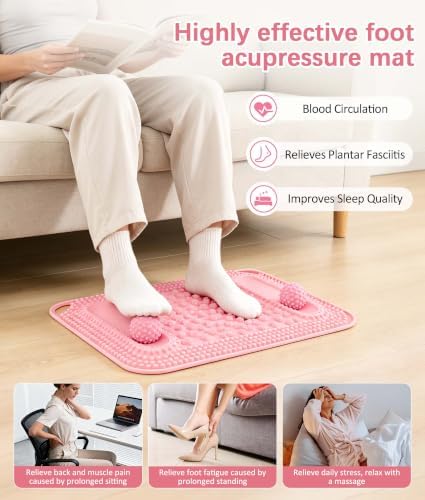 Foot Massage Acupressure Mat for Plantar Fasciitis Arch Relief