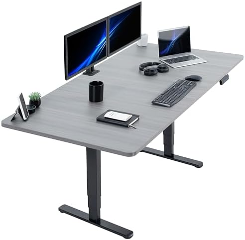 VIVO Dark Gray 71 x 36 in Standing Desk, DESK-KIT-2B7G-36