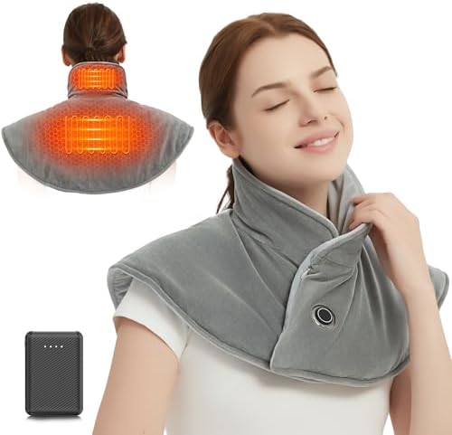 Weighted Neck Heating Pad Cordless Rechargeable Heating Pad for Neck & Back