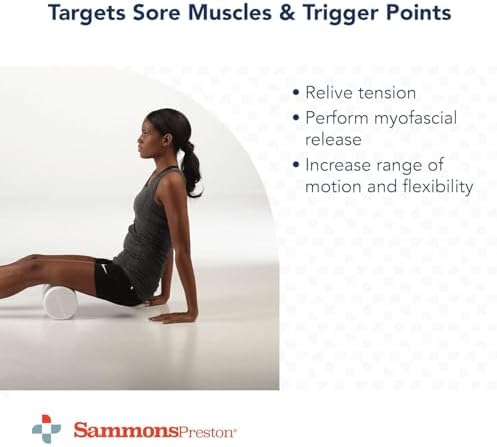 Sammons Preston Foam Therapy Roll, Back Roller, Exercise, Muscle, Yoga, 3"