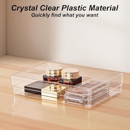 SMARTAKE 25 PCS Drawer Organizer, 4-Size Desk Drawer Organizer Trays