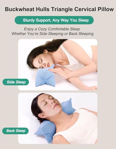 Buckwheat Neck Roll Pillow for Sleeping, Adjustable Buckwheat Hulls PIllow