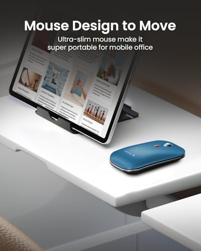 ProtoArc XKM01 Full-Size Foldable Keyboard Mouse Combo for Travel - Blue