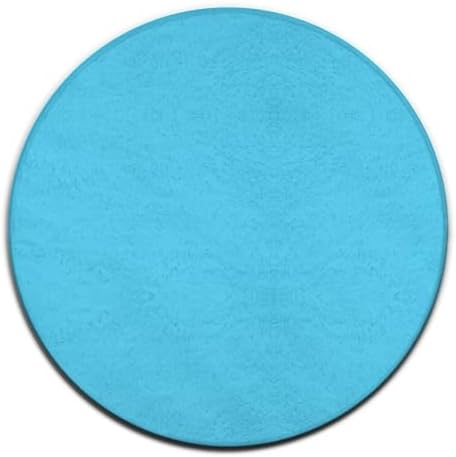Room Sofa Yoga Soft Round Carpet, Home Decor Non Slip Kitchen Office Circle Rug, Machine Washable Modern Round Area Rug Blue, 36inch
