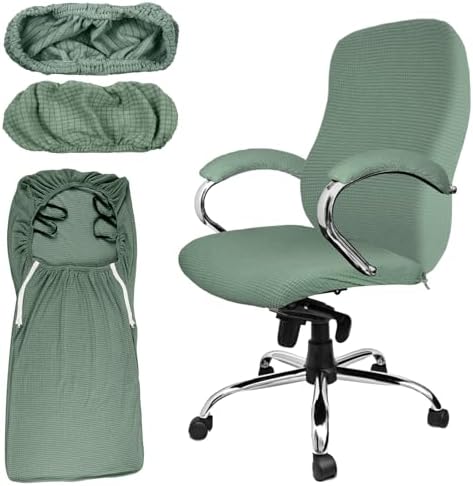 Tatuo 3 Pcs Computer Office Chair Armrest Cover, L, Waffle, Green