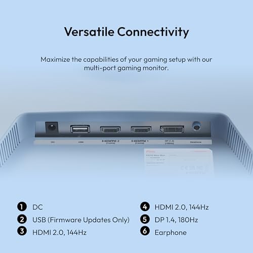 Pixio PX278 Wave Blue 27 inch 180Hz Refresh Rate Quad HD 1440p Resolution Fast IPS Panel 1ms GTG Response Time Built-in Speakers Gaming Monitor with AMD FreeSync