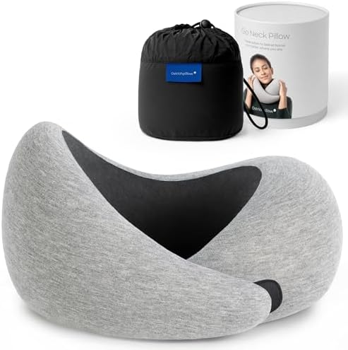 Ostrichpillow GO Travel Pillow, 360° Memory Foam Support, Soft & Washable