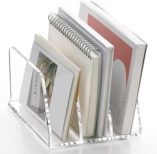 SANRUI Acrylic Mail Organizer Countertop, Mail Sorter with 3-Slot, Clear