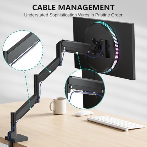 WALI Extra Long Single Monitor Arm for 17-38 inch Screens, up to 26.4 lbs