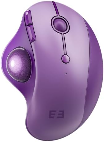 seenda Wireless Trackball Mouse, Ergonomic Bluetooth Rollerball Mice,Purple