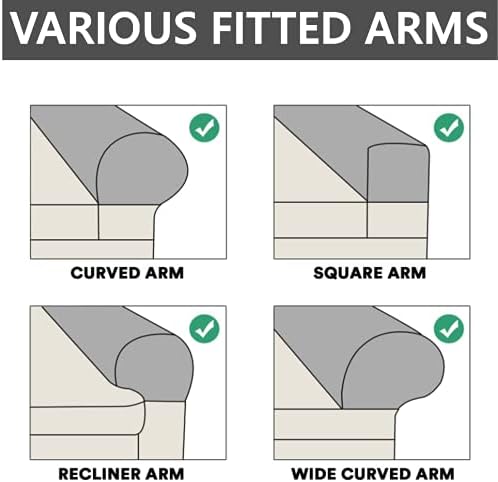 2 Pack Velvet Stretch Armrest Covers - Non Slip Sofa Chair Covers, Soft Elastic Arm Protectors for Living Room Couch, Office Chair, Recliner (Grey)