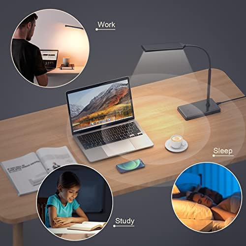 LED Desk Lamp for Office Home, Wireless Charger Desk Lamp