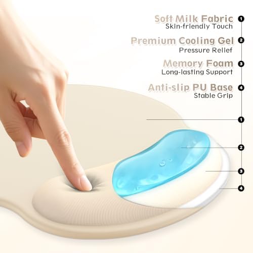 Mouse Pad with Wrist Rest, 2-in-1 Mousepad with Wrist Support Set