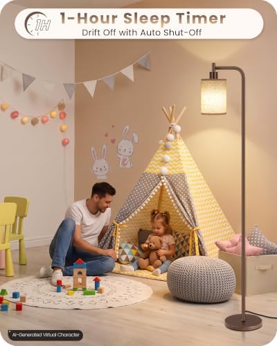 Dimmable Floor Lamp for Living Room with Remote & 10W Bulb