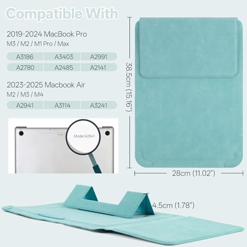 15-16 inch Laptop Sleeve Case with Stand for MacBook Pro 16/Air 15