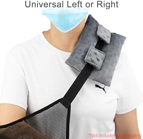 Neck Pad Strap Cushion Pillow for Arm Sling Comfort Shoulder Support Pad Rotator Cuff Replacemet Surgery Elbow Brace Carry Padded Cover Broken Wrist Hand Injury Cast, Minky Dot Dark Gray