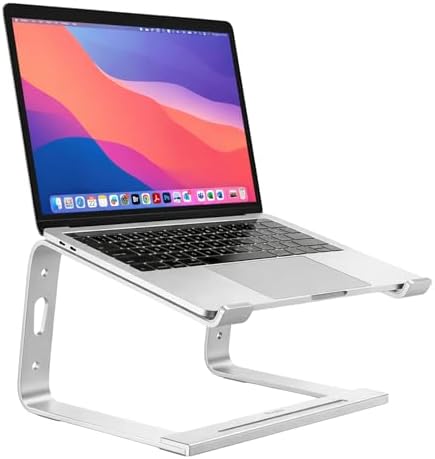 Staples TECH Adjustable Aluminum Laptop Stand, 11-17 In, Silver