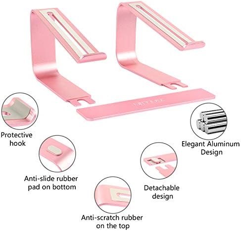 Urmust Laptop Stand for Desk, Pink, Up to 15.6" Laptop