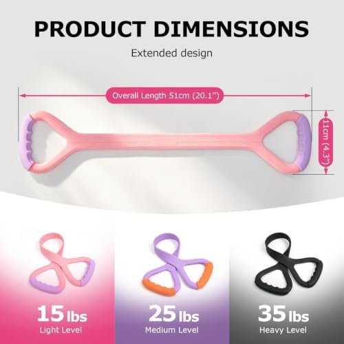 Figure 8 Resistance Band with Handles, Elastic Bands for Working Out,Arm,Back,Shoulder Training Elastic Ropes