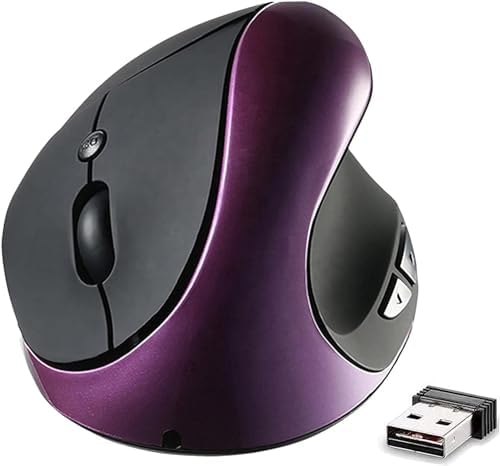 Ergonomic Vertical Mouse, Wireless 2.4G High Precision Rechargeable Ergonomic Mouse Optical Mice with Adjustable DPI 800/1200/1600, Reduce Wrist Strain, Specially for Small-handers Right-handers