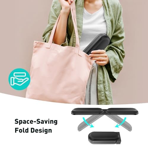 Adjustable Keyboard Wrist Rest, Extendable 16.57" to 25.17" Length & -30° to 30° Angle, Foldable Ergonomic Memory Foam Support for PC, Laptop, Gaming & Office, Waterproof PU Leather, Black