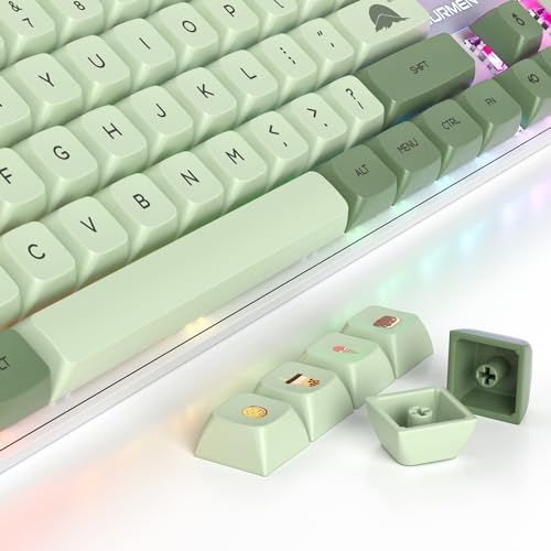 Owpkeenthy Full Size Green Mechanical Gaming Keyboard with Number Pad, Wired 100% Office NKRO Keyboard RGB Backlit 104 Keys with Red Switch for PC Gamer (104 Matcha)