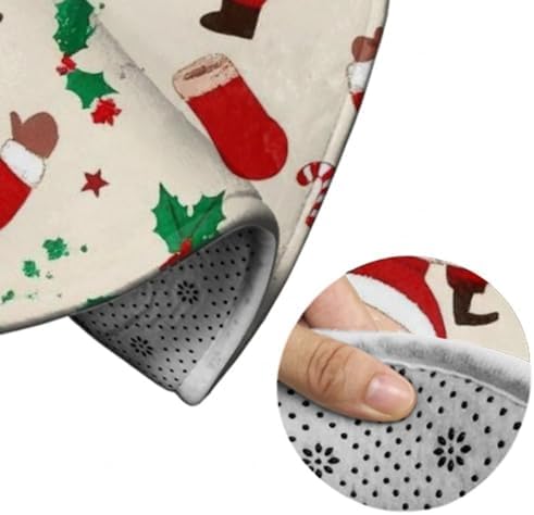 Highly Premium Quality Floor Mat, Office Chair Decor Mat, Room Sofa Yoga Soft Round Carpet Cute Cartoon Santa Claus Christmas