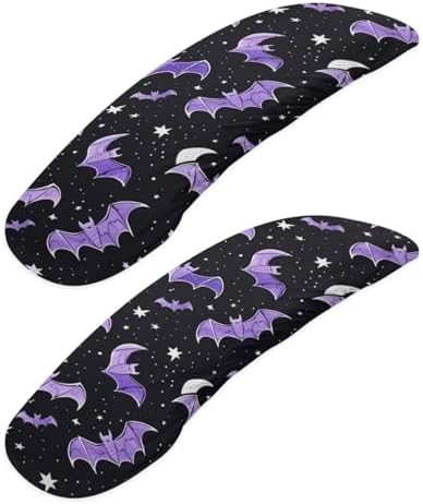 Bat Star Print Office Chair Armrest Covers, 2 Piece Chair Arms Protector for Computer Chair, Comfy Stretch Armrest Covers, Skin Friendly Office Chair Armrest Slipcovers