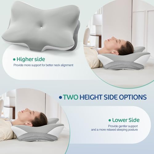 JOYENERGY Ergonomic Memory Foam Cervical Pillow for Neck and Shoulder Pain