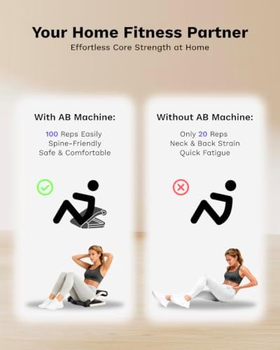 AIRHOP Ab Machine 4-Speed Auto Rebound Sit Up Abdominal Trainer Home Gym