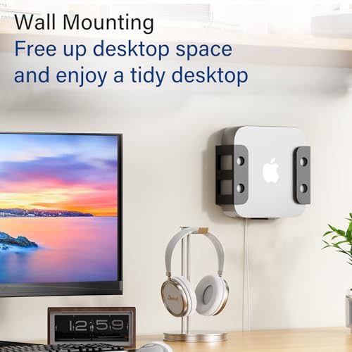 BYMECOST Under Desk Laptop Mount, Metal Under Desk Storage Holder, Black