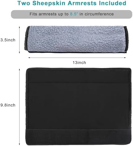 AHIER Wheelchair Armrest Pads, 2PCS Sheepskin Fleece Wheelchair Armrest Covers, Non Slip Arm Rest Cover Cushion pad for Wheelchairs (Blue)