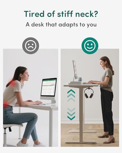 CubiCubi 63x28 Large Electric Standing Desk, 28" Deep Desktop, White